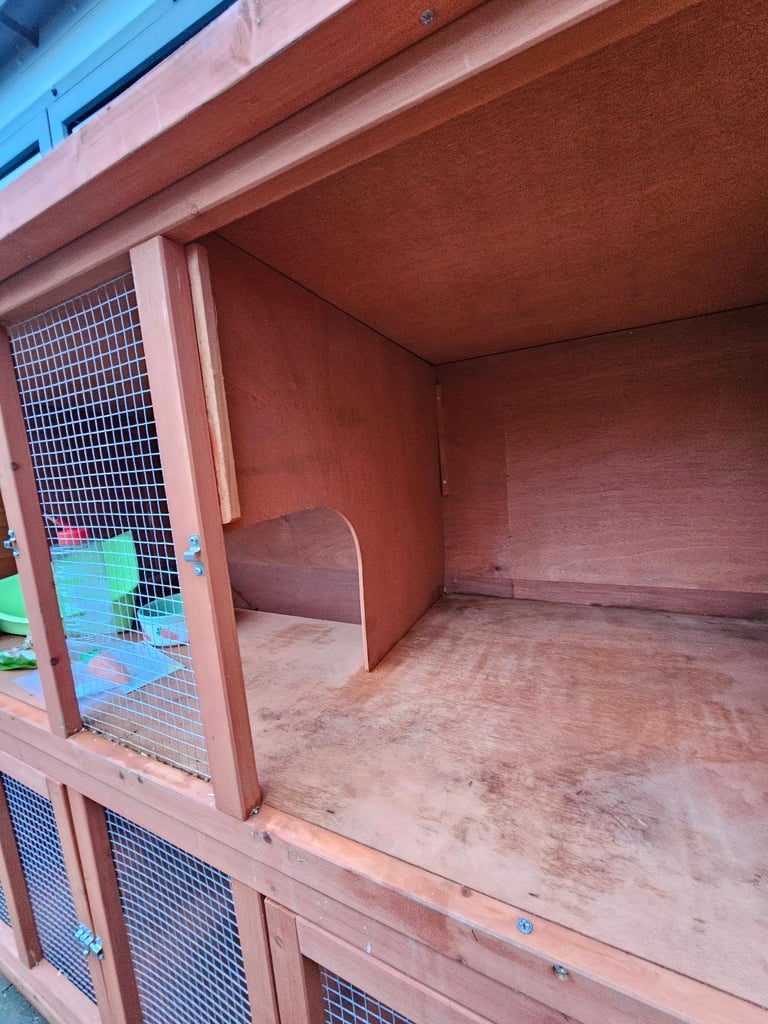 Two storey rabbit hutch