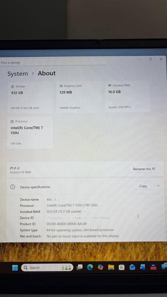 Dell Inspiron 16 5640 Laptop 16gb 1TB SSD Warranty Immaculate Condition 