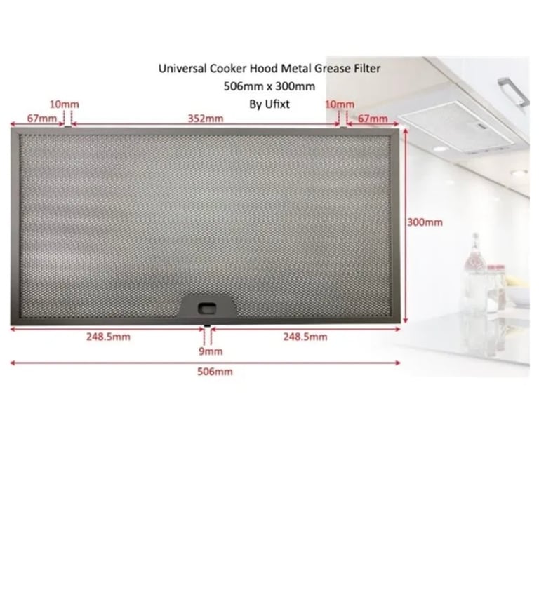 Universal Cooker Hood Metal Grease Filter 506mm x 300mm