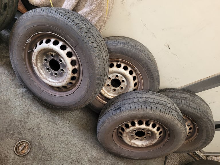 image for 4x mercedes sprinter 6 stud wheels and tyres size 235 65 16c 