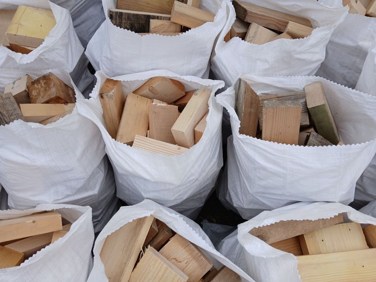 Big bags of clean, dry firewood