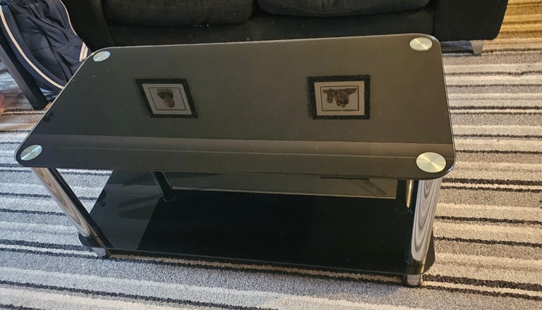 image for Black glass coffee table 