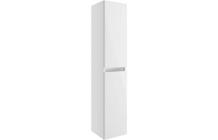 image for New White Gloss Carino 300mm 2 Door Wall Hung Tall Unit RRP £225 Our Price £145