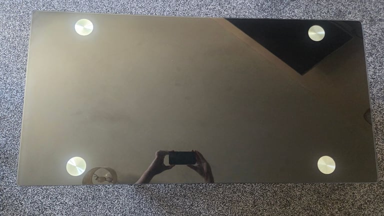 image for Black glass tv unit