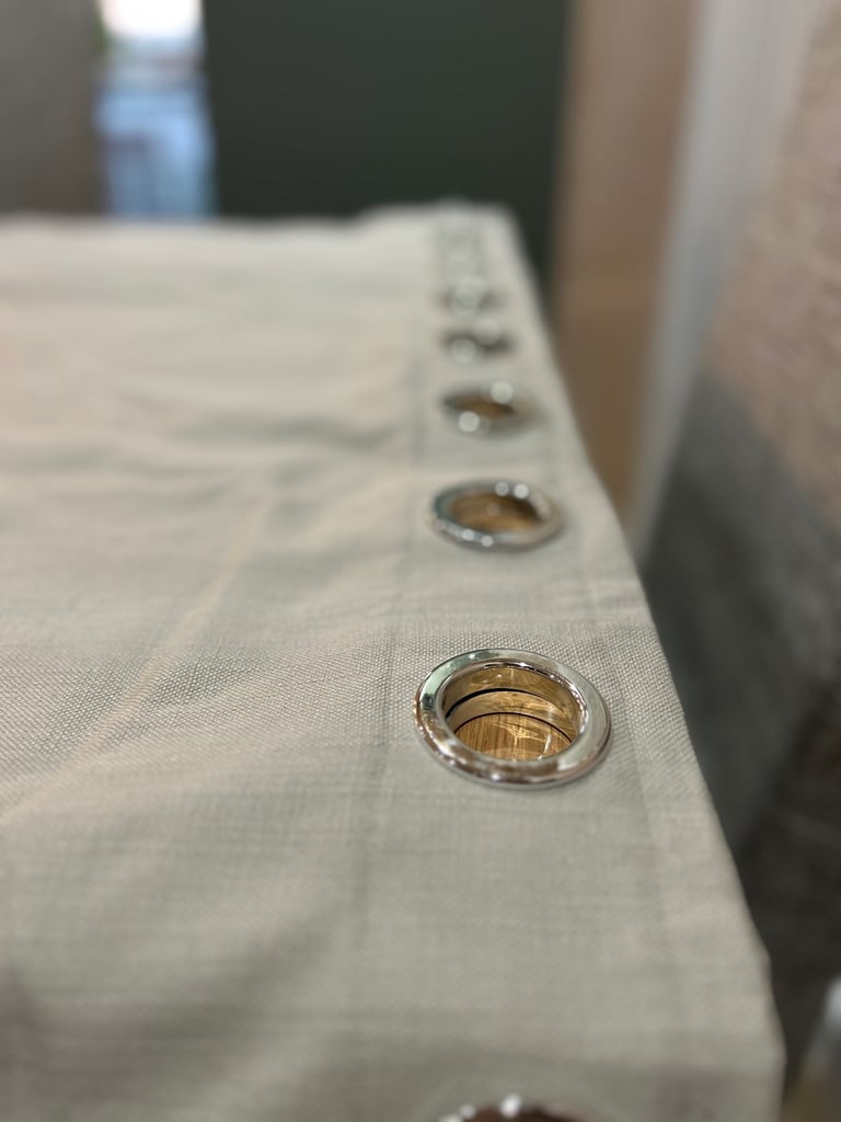 Grey eyelet curtains