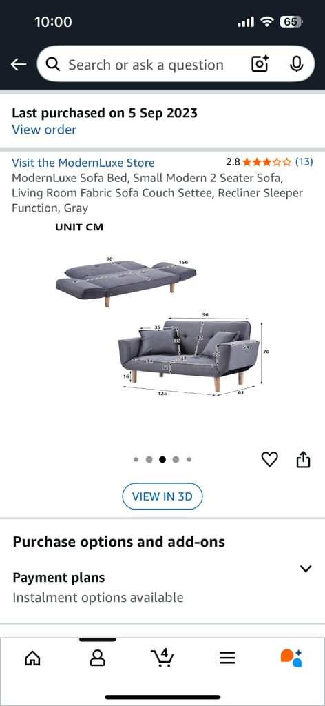 Mondeluxe sofa bed 