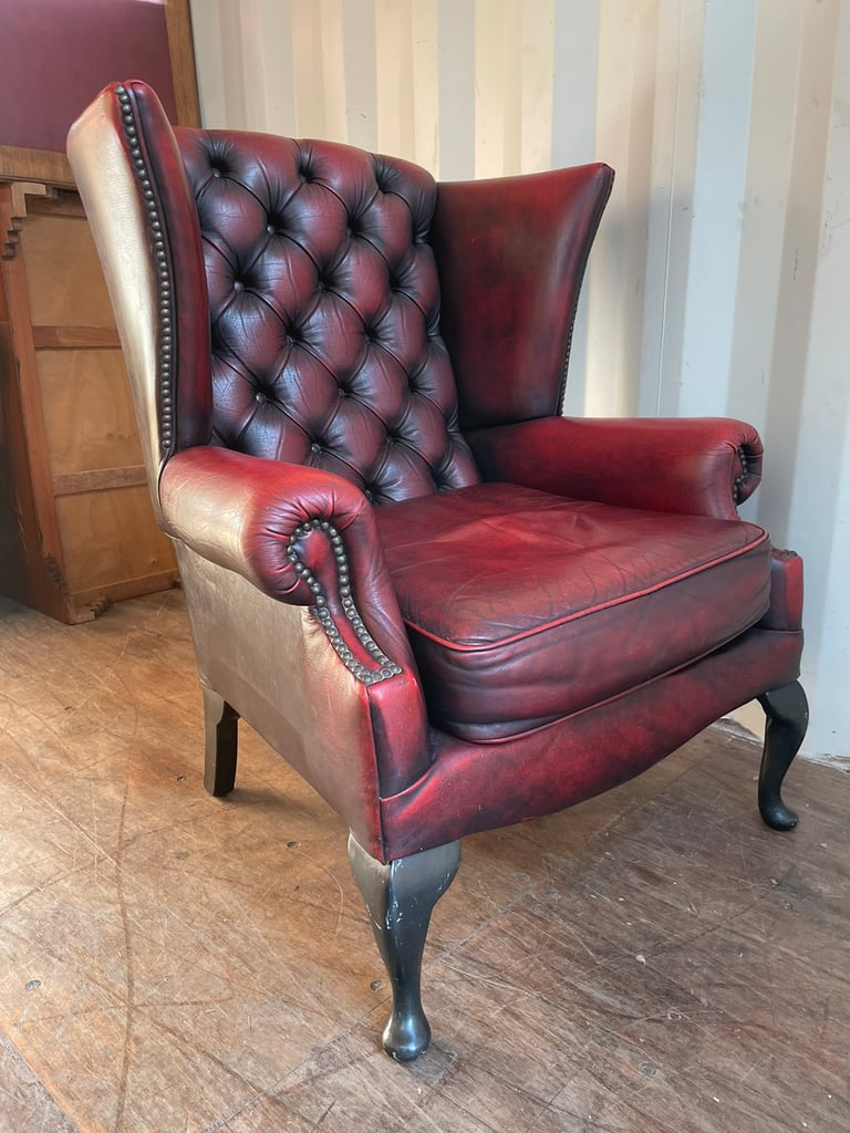 Chesterfield Burgundy Wing Back Armchair Possible Delivery | in Bristol |  Gumtree