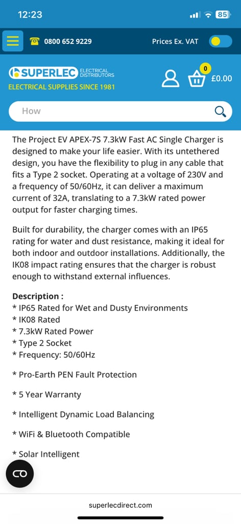 Brand new sealed electric car charger 