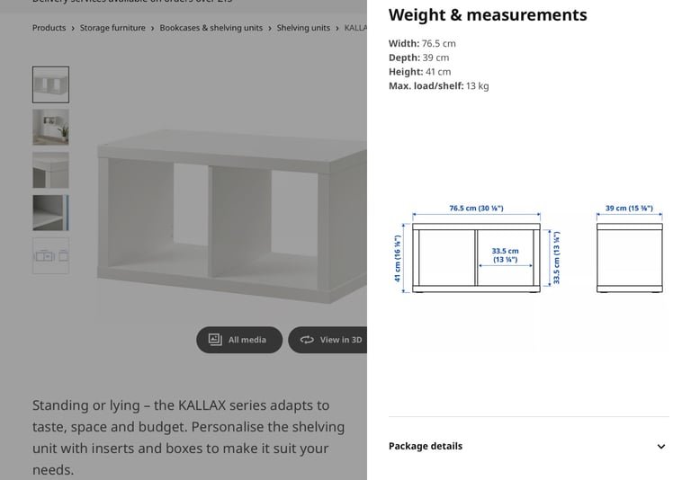 IKEA White Kallax Unit