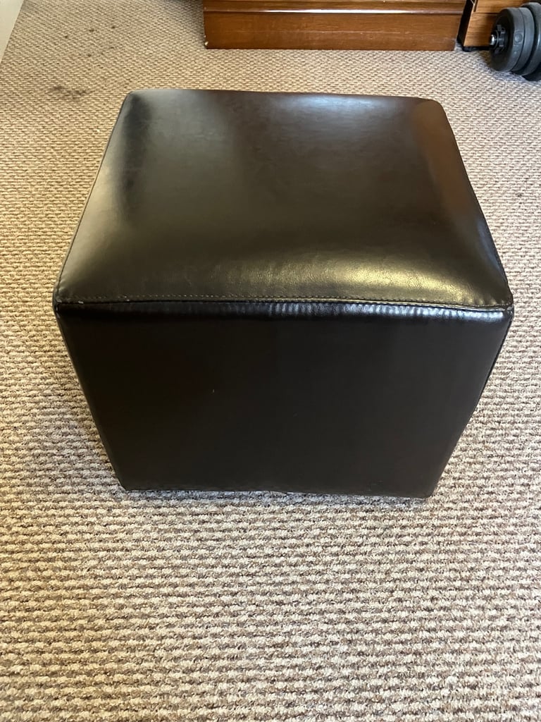 Brown Faux Leather Foot Rest/Stool