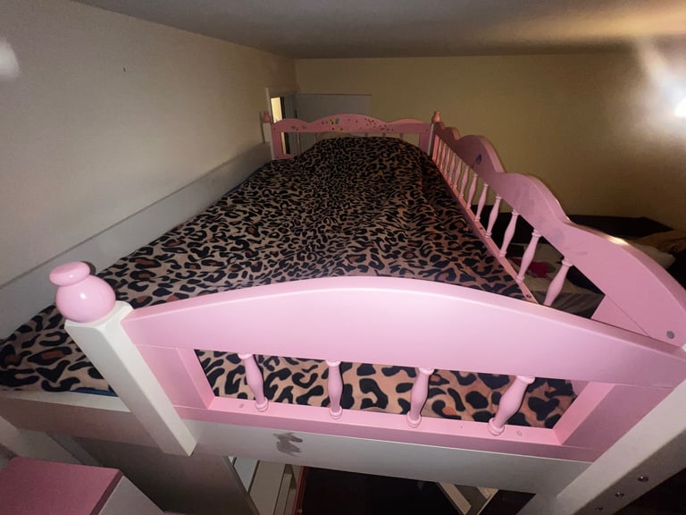 Bunk bed wardrobe desk, table and chair