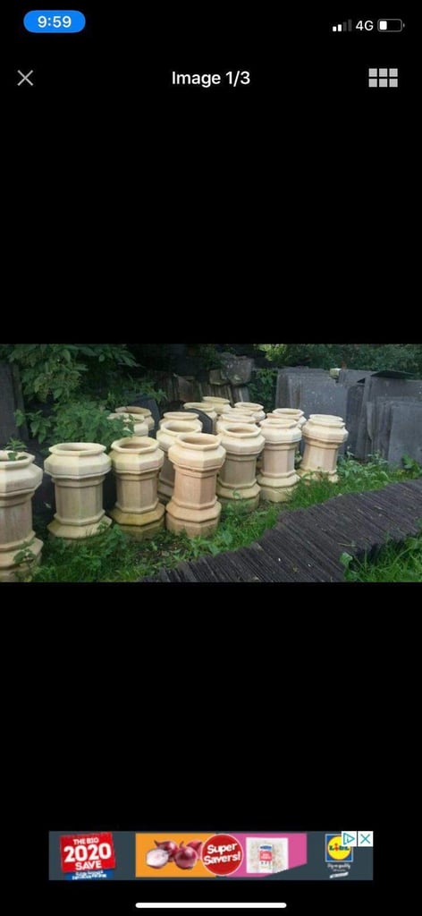 Craigavon chimney pots bangor slate stone wall Cast iron antique recla