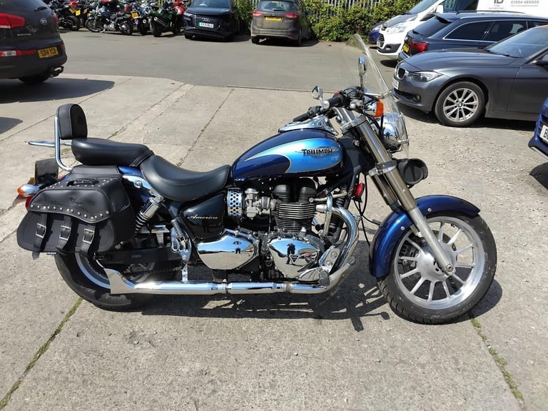 2007 57 TRIUMPH BONNEVILLE AMERICA 865 BLUE CLASSIC CUSTOM CRUISER PANNIERS