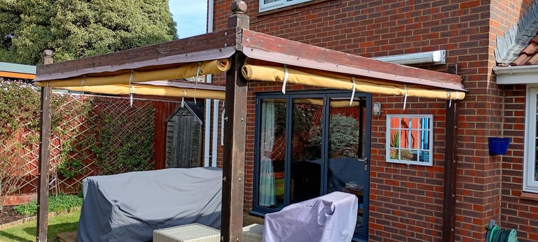 Pergola three fold down canvas sides