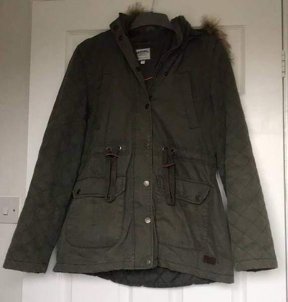 image for Fat Face Khaki Hooded Coat size 10