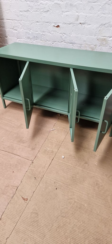  Habitat Stevie 3 door metal locker effect unit - Green - Assembled 