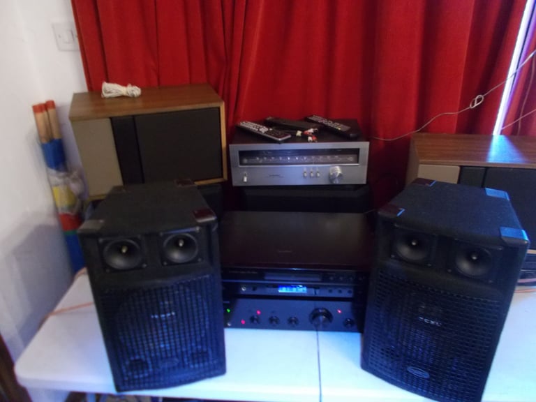 image for KAM Passive PA Speakers Dual Horn Tweeters + Woofer DJ Disco Sound System. or home hifi d