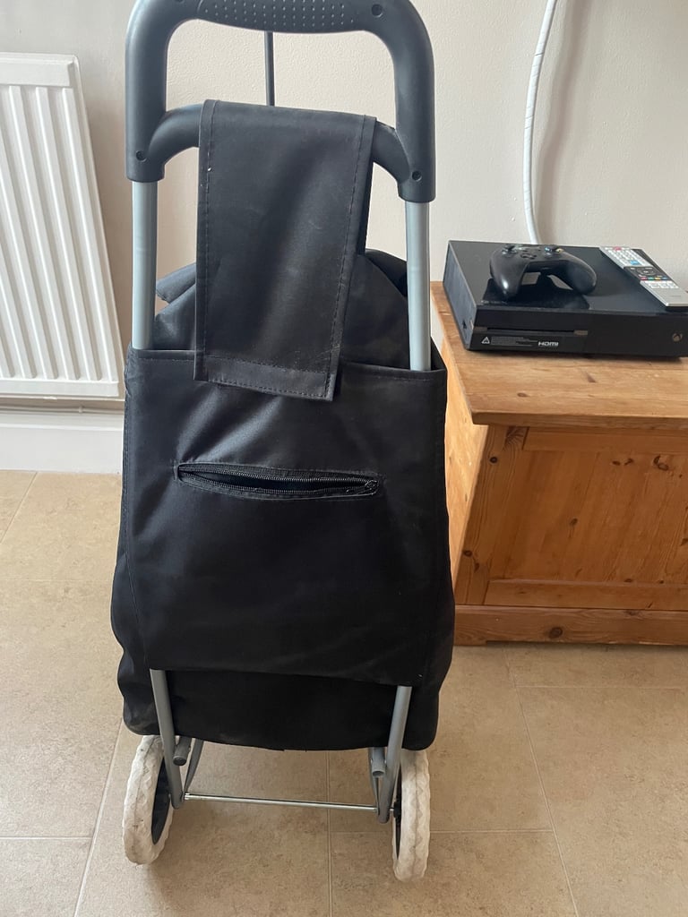 Black Fabric Shopping Trolley