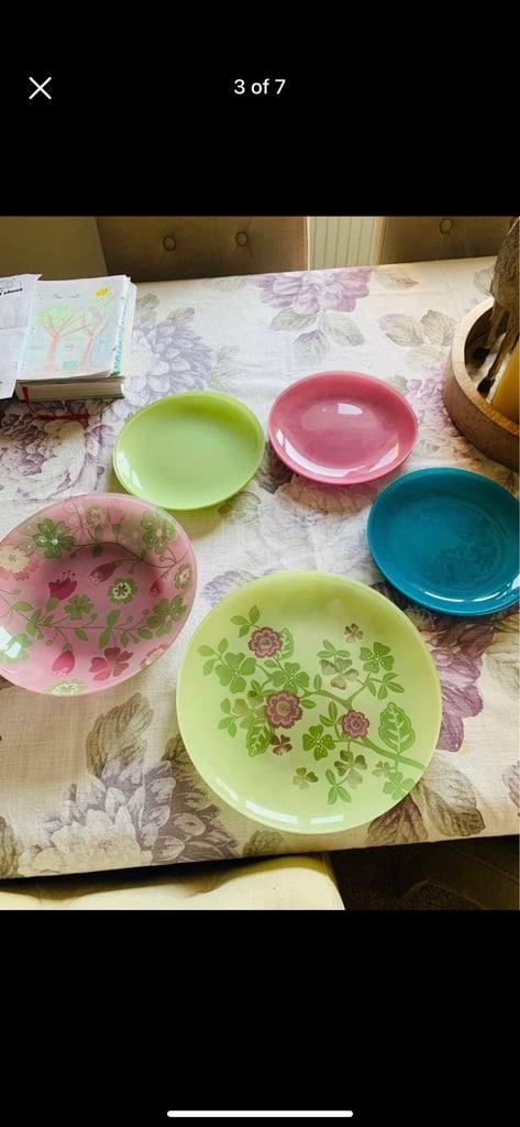 Floral glass plates (3 sizes)