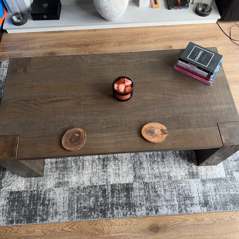 Bentley Designs Grey Logan Fumed Oak Coffee Table
