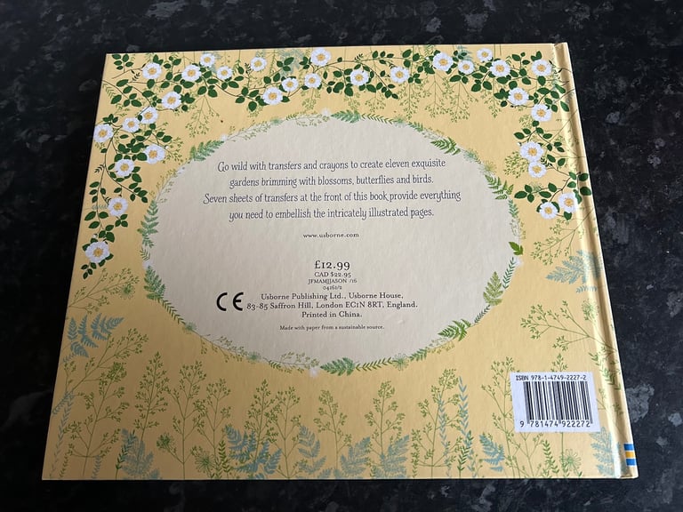 Brand new Usborne Wild Garden colouring transfer book