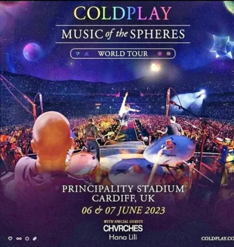 image for Coldplay Cardiff Tour 07/06/23 X 2 Tickets