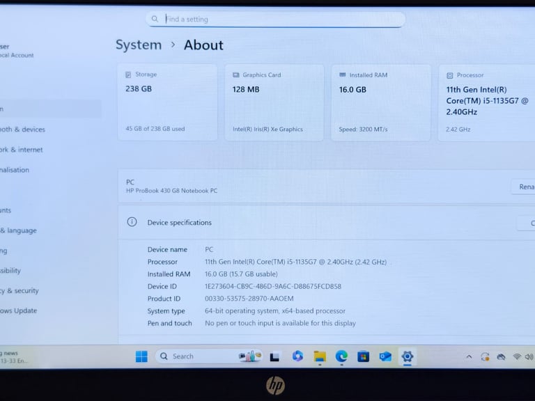 🟩 HP ProBook 430 G8 laptop i5-1135G7 | 16GB | 256GB SSD | 13.3" HD | Wins 11 Pro