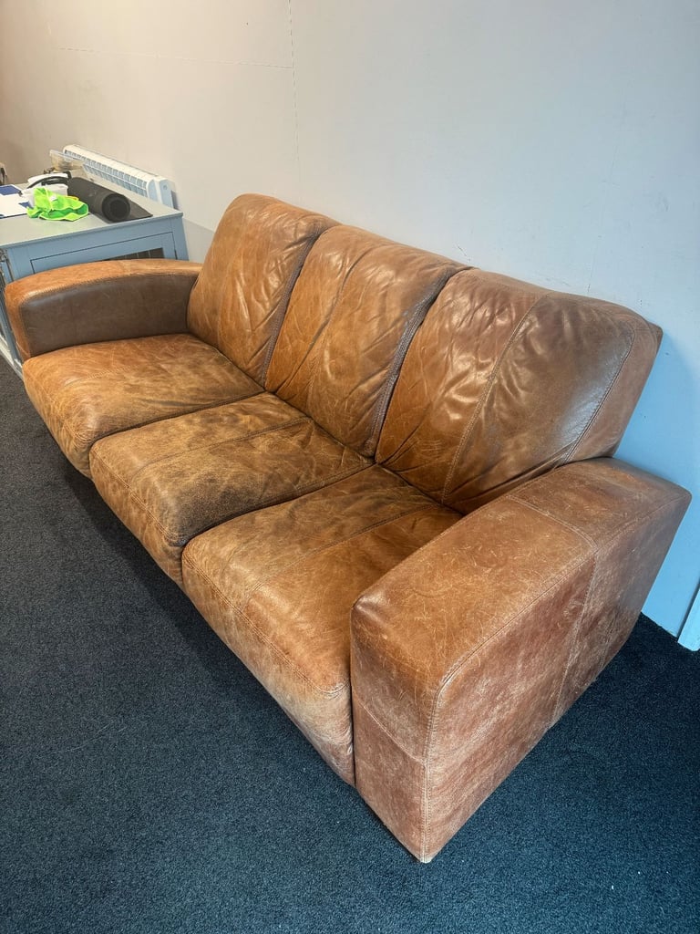 Free Leather three seater sofa
