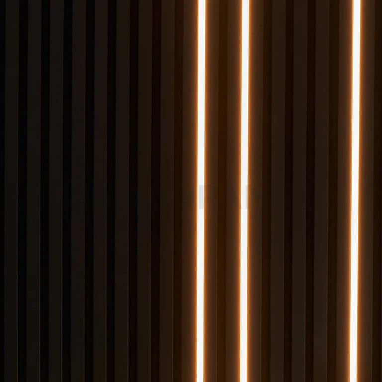Black Invisible Light Strip Kit (x4 Lights) for Acoustic Wall Panels inc Wireless Remote