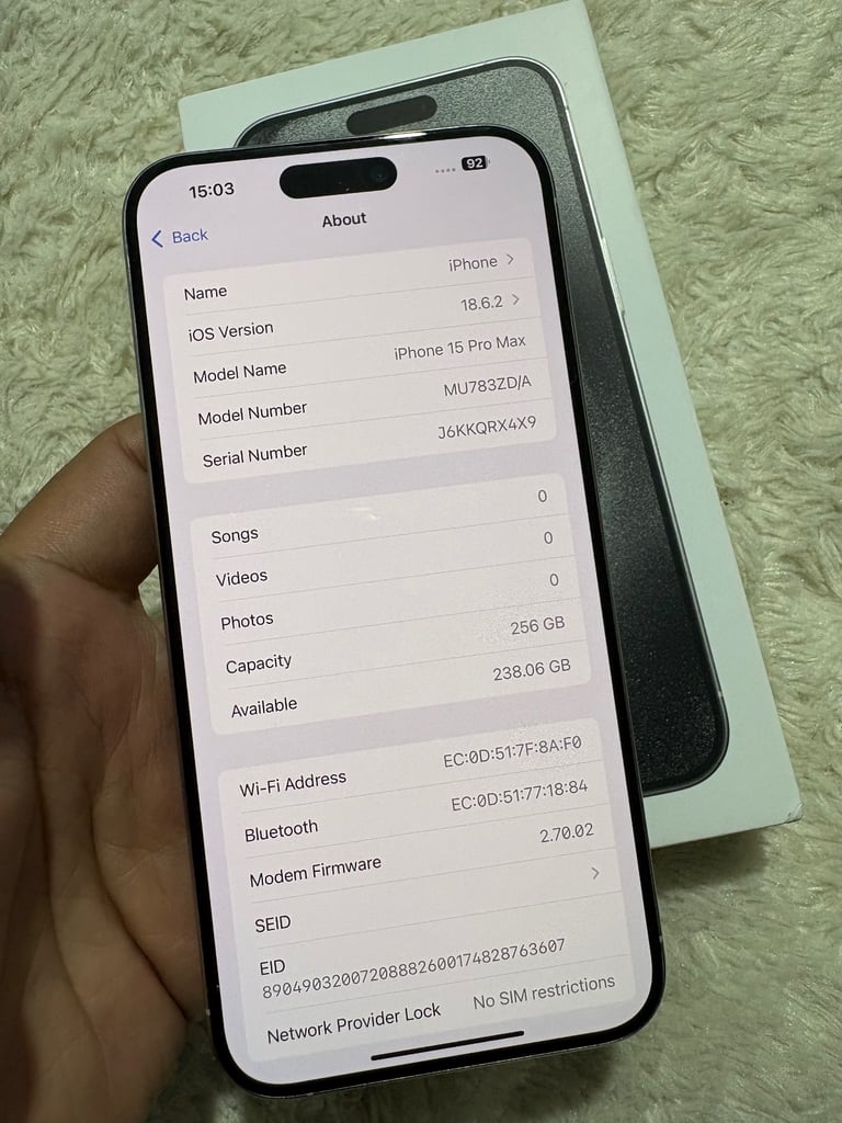 iPhone 15 Pro Max 256gb White Titanium 