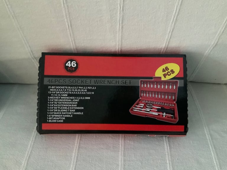 Brand New Socket Set DIY Car Bike Repair Tools 46 PC 1/4 Inch Tool Kit