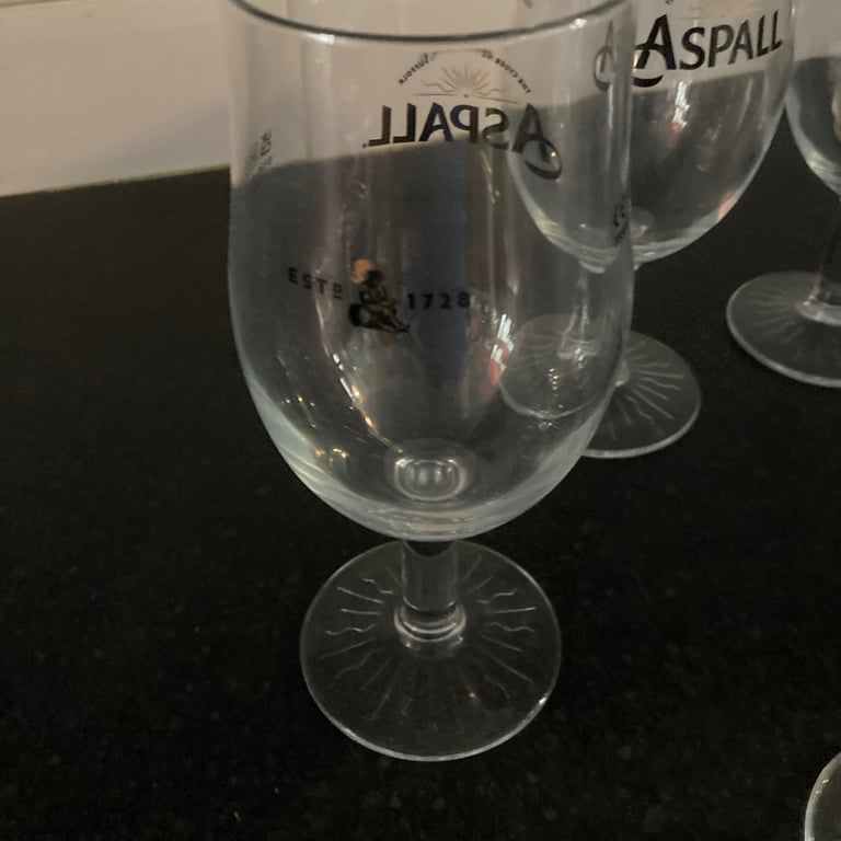Aspall cider pint glasses x 6