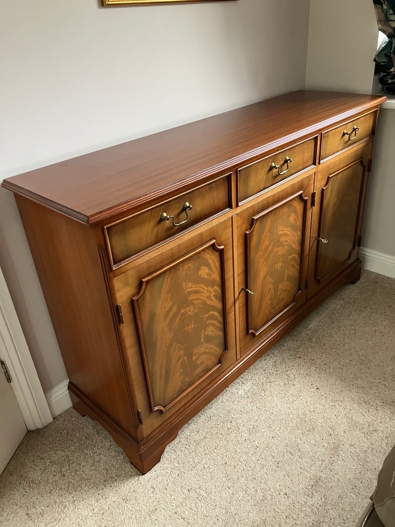 image for large  Sideboard Cabinet hall cupboard  tv stand flame  Mahogany dresser base