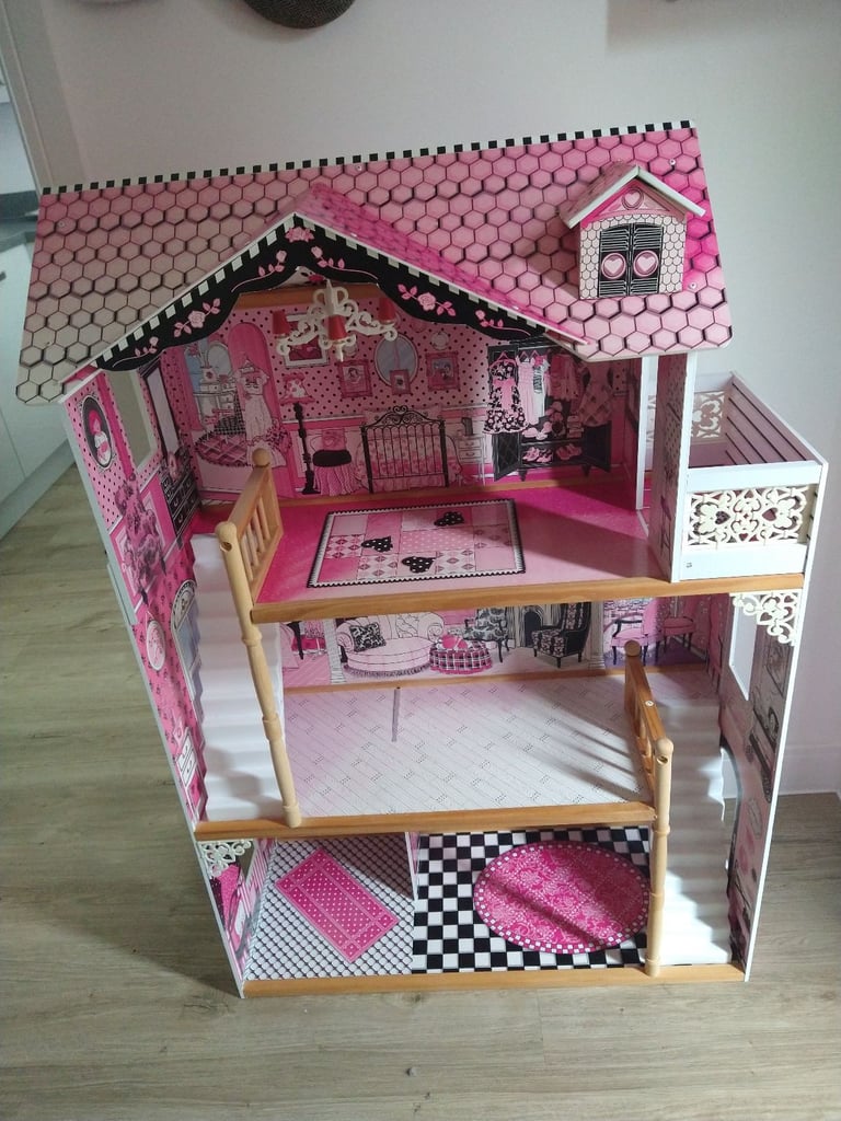 3 floor dolls house with furniture 
