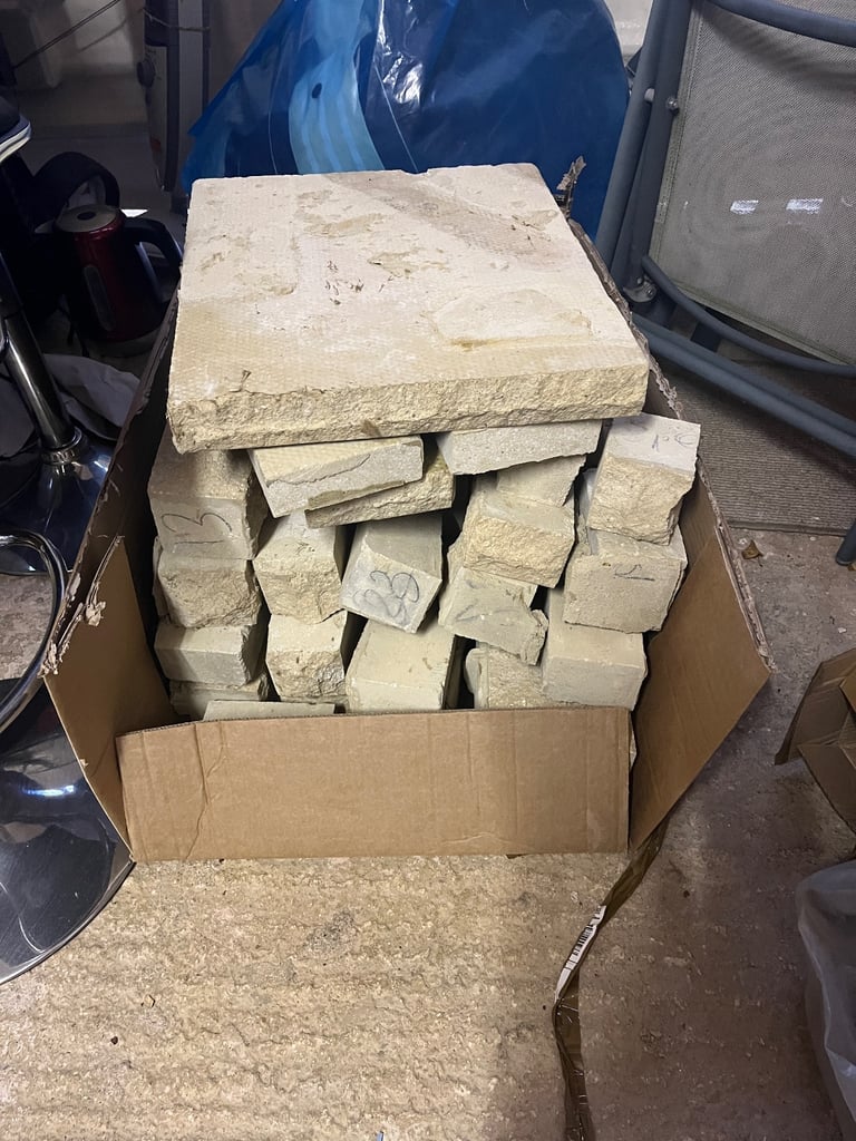 Decorative bricks from fireplace and corner unit