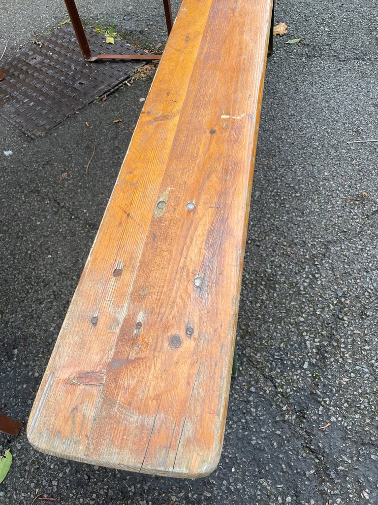 Classic French trestle table and 2 x benches