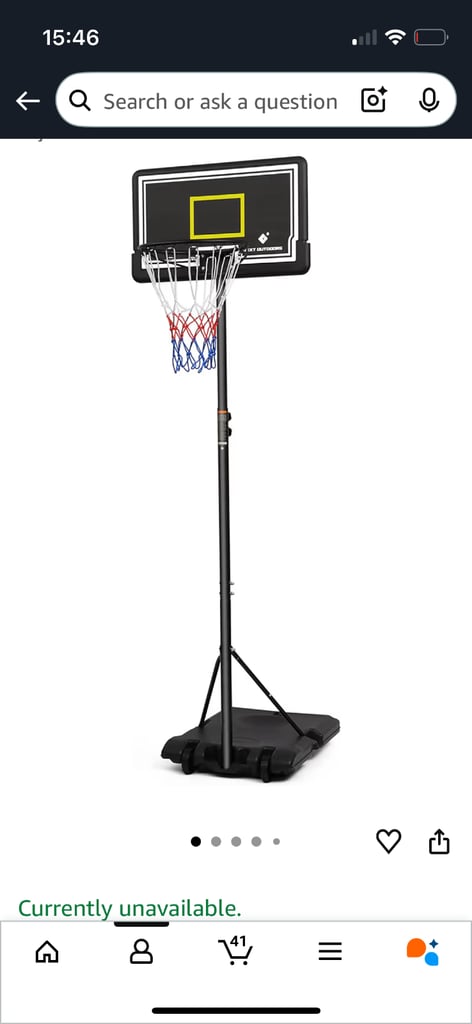 image for Basketball outdoor stand and net with backboard and ball included