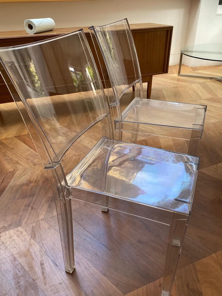 Set of 2 'La Marie’ clear chairs by Philippe Starck for Kartell 