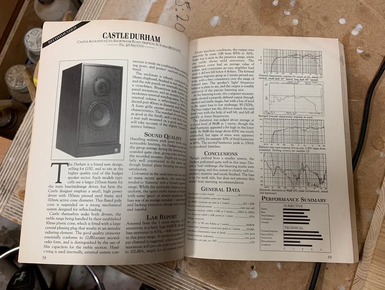 Castle Durham Bookshelf Speakers. Mahogany finish.