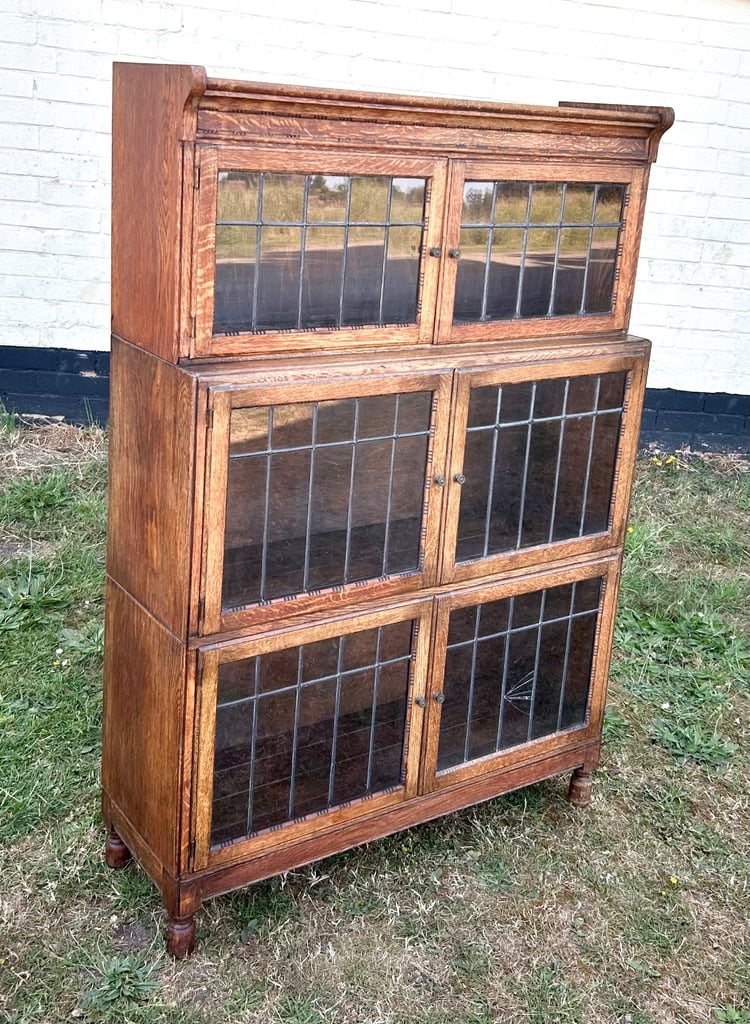 Oak minty antique bookcase drawer cabinet chest of draws desk vintage haberdashery library