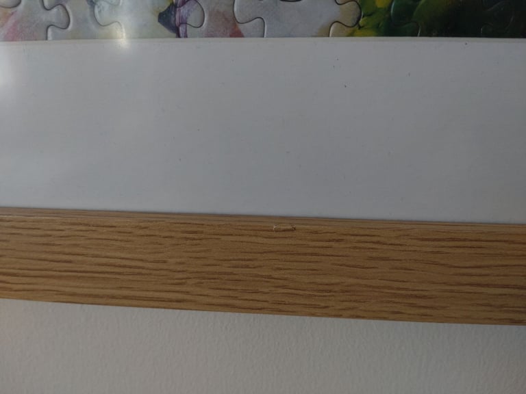 Large picture frame with flower jigsaw picture 80x60cm wood effect Acrylic Glass Photo Poster Frame