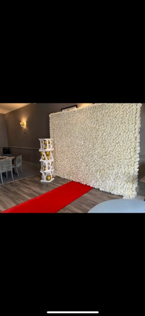 image for Flowerwall centrepieces backdrop easel baby shower wedding package