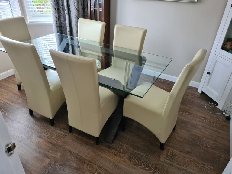 Glass table and chairs