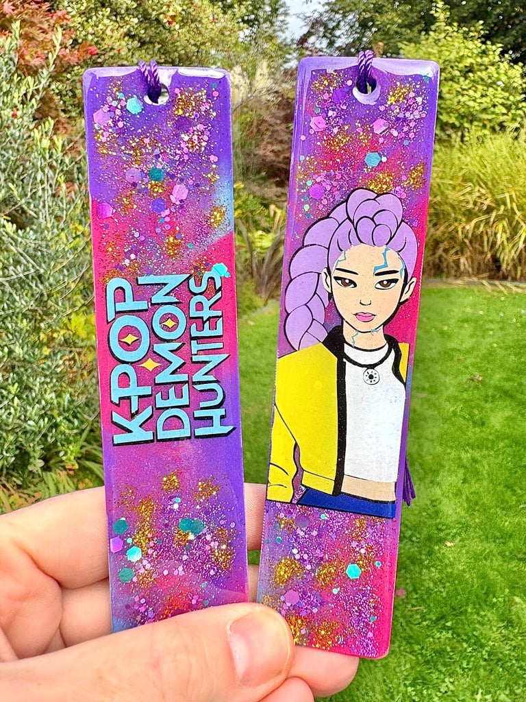 image for K-Pop Demon Hunters Resin Bookmark – Handmade Sparkly Gift
