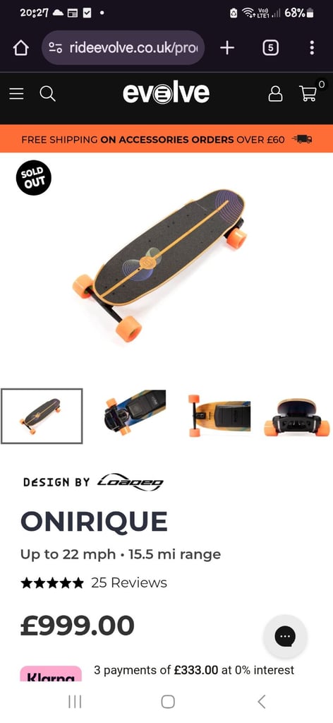image for Evolve Onirique Electric Skateboard