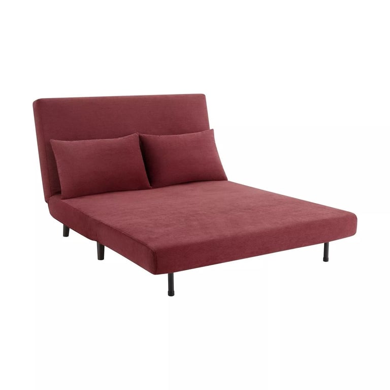 Lovely Corduroy Berry Colour Double Click Clack Sofa Bed 