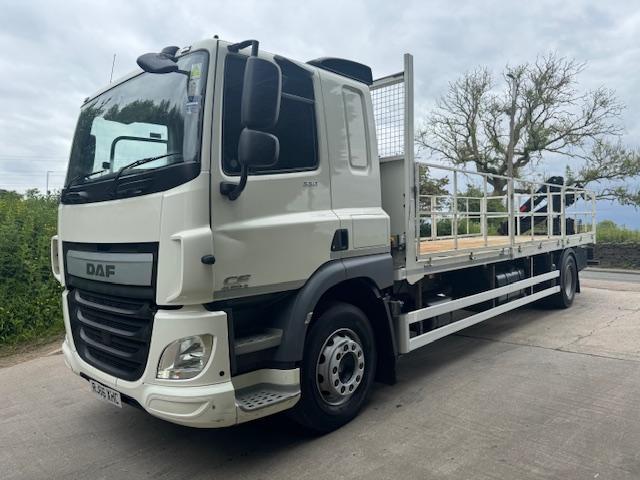 2016 66 DAF CF 330 Euro 6 sleeper cab caged drop side Hiab XS022 3 ext crane