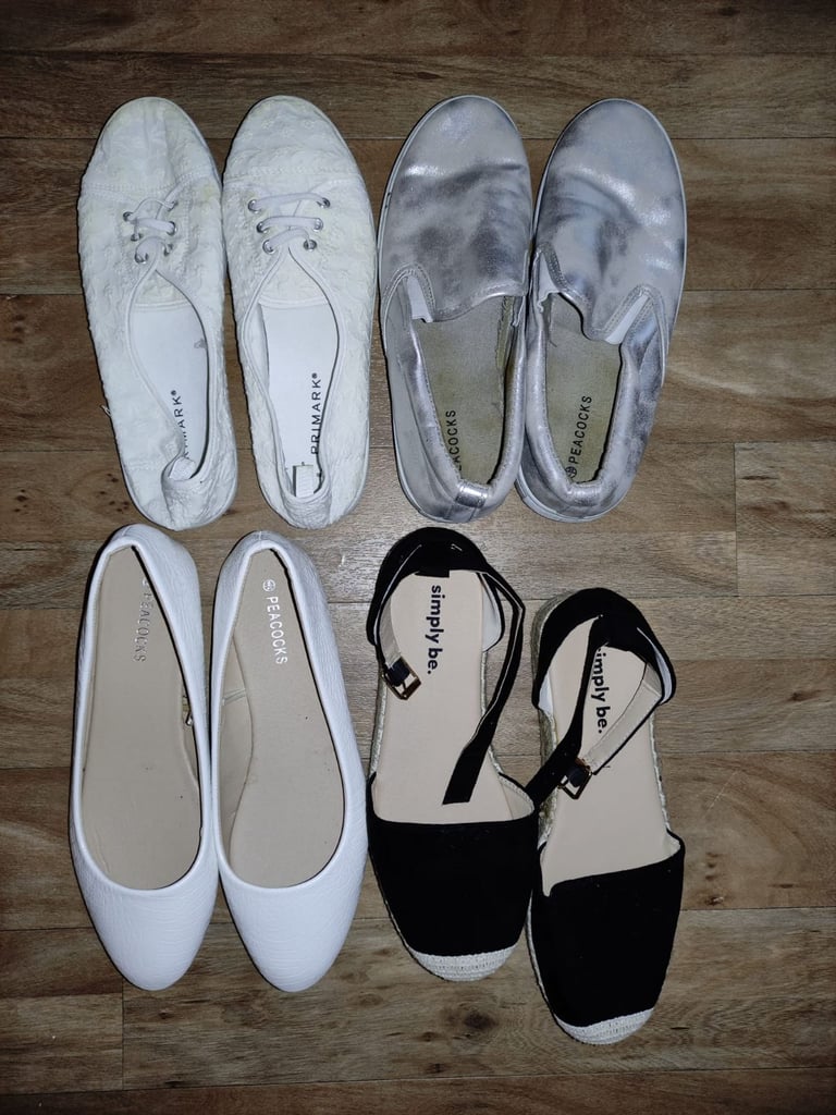 image for Bundle of 4 pairs Ballerina trainers shoes size UK 7