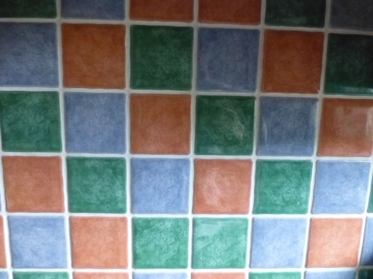 Brand new handmade 10cm square wall tiles Blue orange and green available