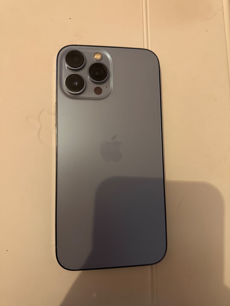 image for iPhone 13 Pro Max Unlocked Smartphone Sierra Blue, 128GB, 76% Battery Health.